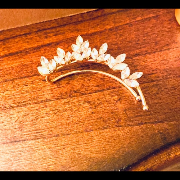 Stylish Statement Silver Ear Climber Earring - Picture 2 of 3